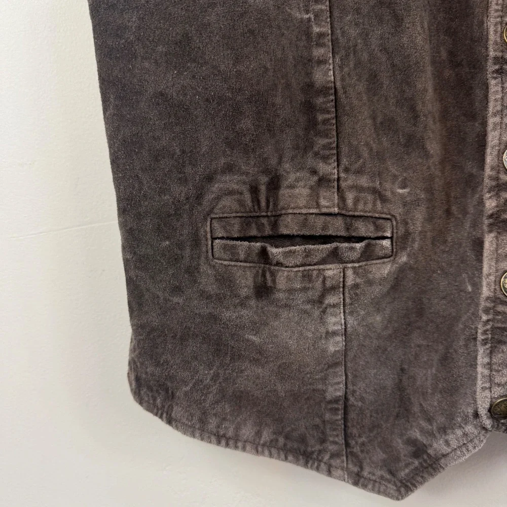 Cody James Leather Vest Brown Distressed Western Cowboy Boho Rugged Rodeo Mens L